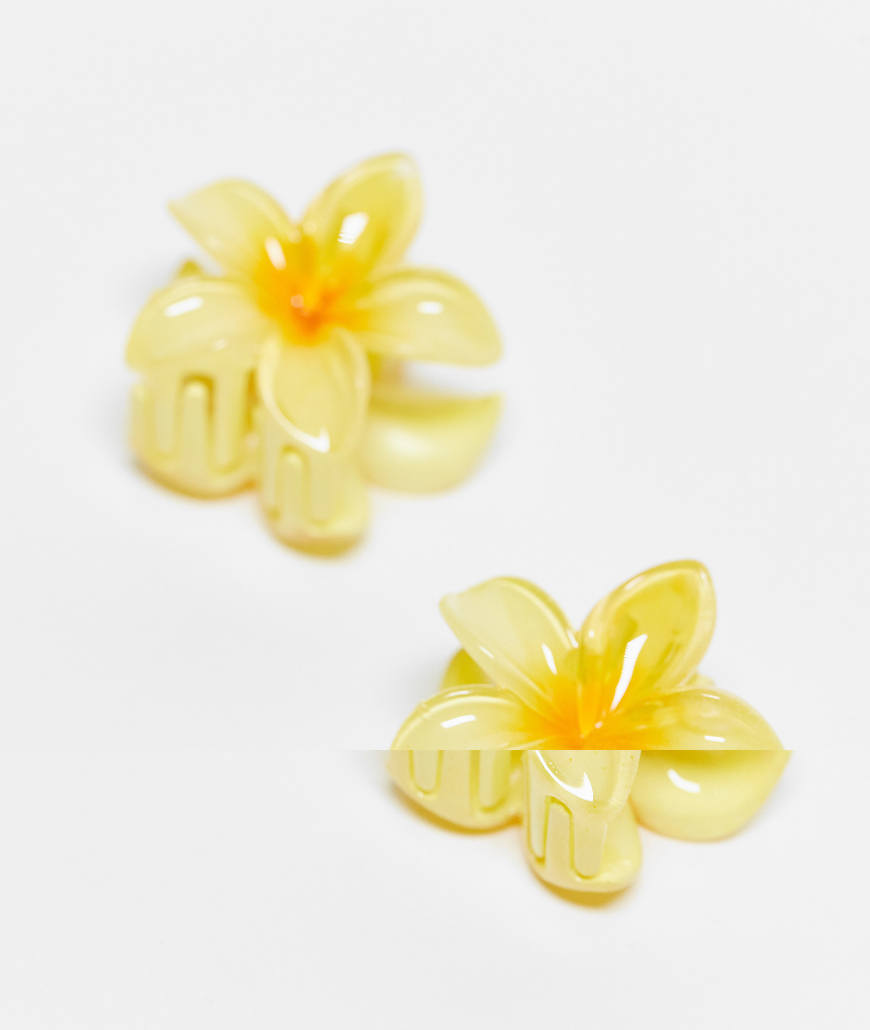 DesignB London - 2er-Pack kleine Blumen-Haarspangen in Gelb DesignB London - 2er-Pack kleine Blumen-Haarspangen in Gelb von DesignB London