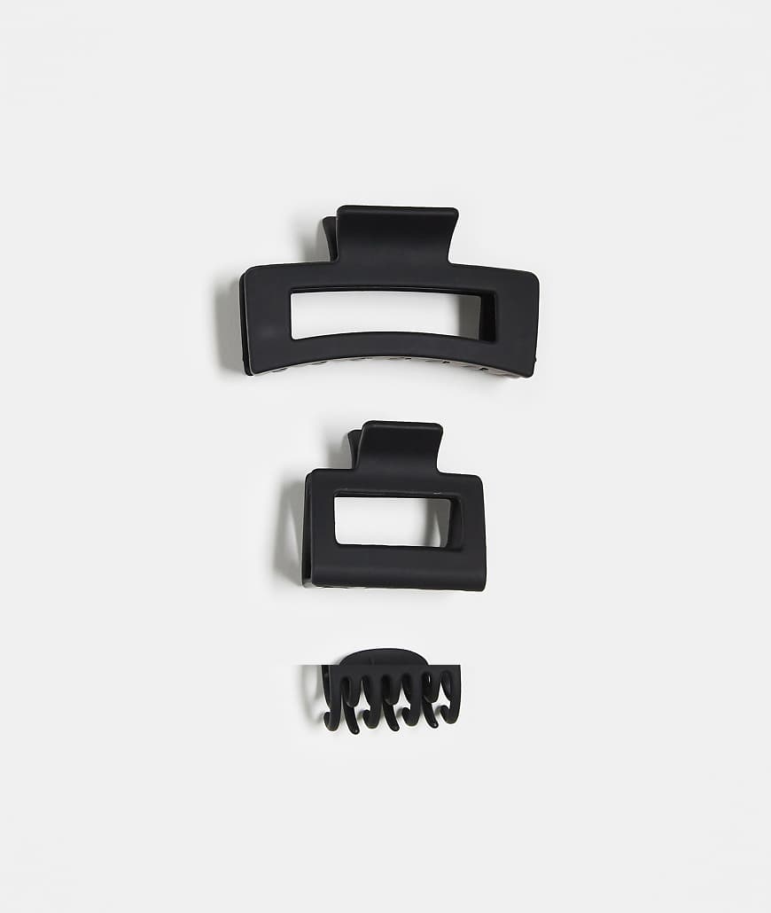 DesignB London - 3er-Pack Haarspangen in mattem Schwarz DesignB London - 3er-Pack Haarspangen in mattem Schwarz von DesignB London