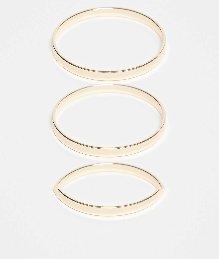 DesignB London - 3er-Pack goldfarbene Armreifen zum Übereinandertragen DesignB London - 3er-Pack goldfarbene Armreifen zum Übereinandertragen von DesignB London