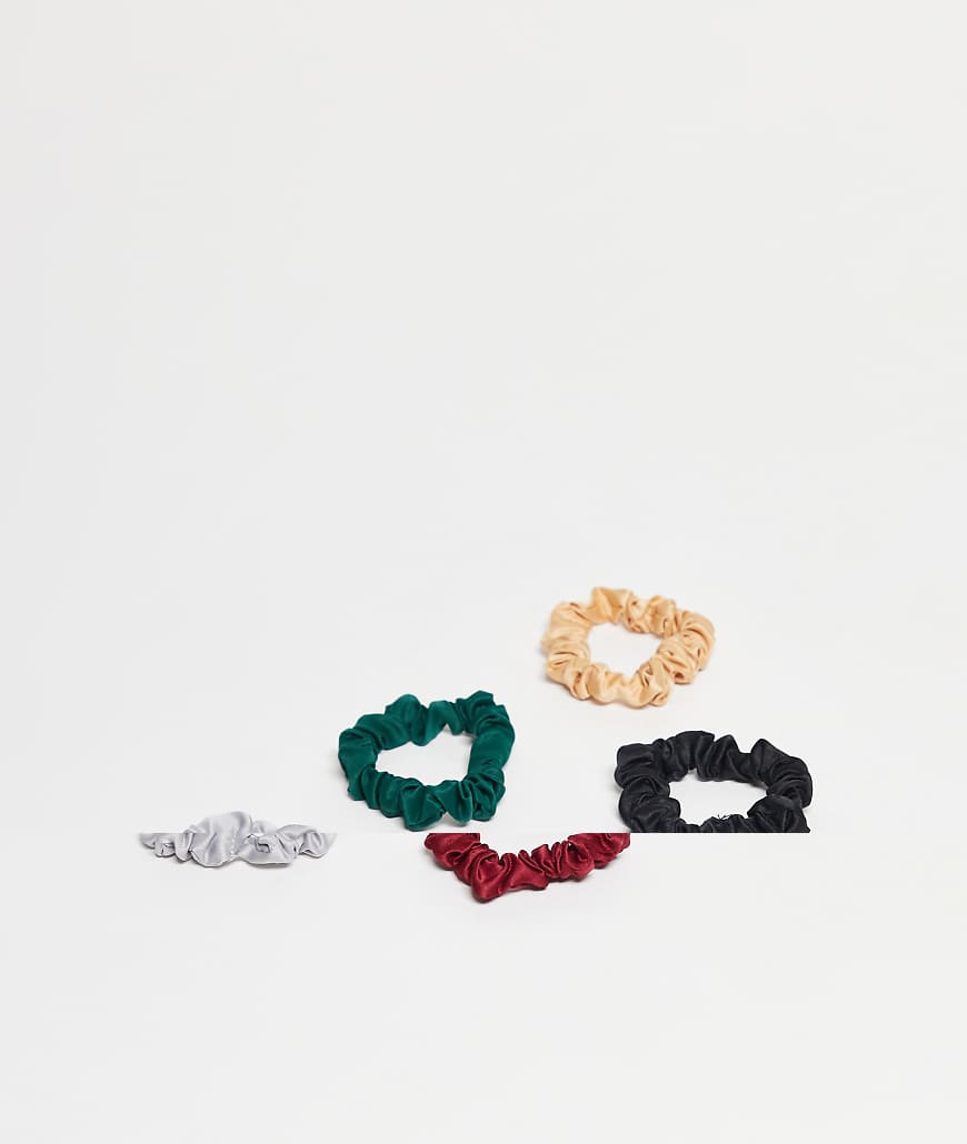 DesignB London - 5er-Pack geraffte Mini-Haar-Scrunchies-Bunt DesignB London - 5er-Pack geraffte Mini-Haar-Scrunchies-Bunt von DesignB London