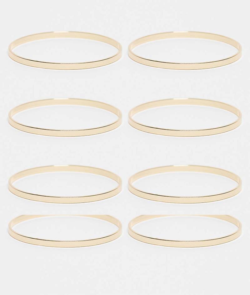 DesignB London - 8er-Pack Armreife in Gold-Goldfarben von DesignB London
