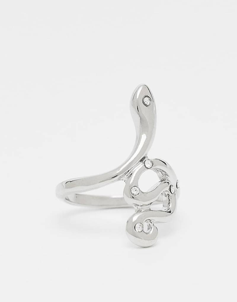 DesignB London - Auffälliger Schlangenring in Silber von DesignB London