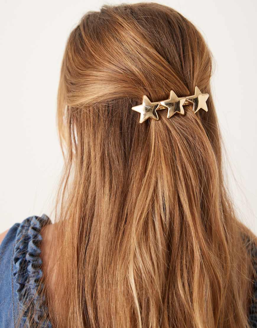 DesignB London - Goldfarbene Haarspange mit Sterndesign von DesignB London