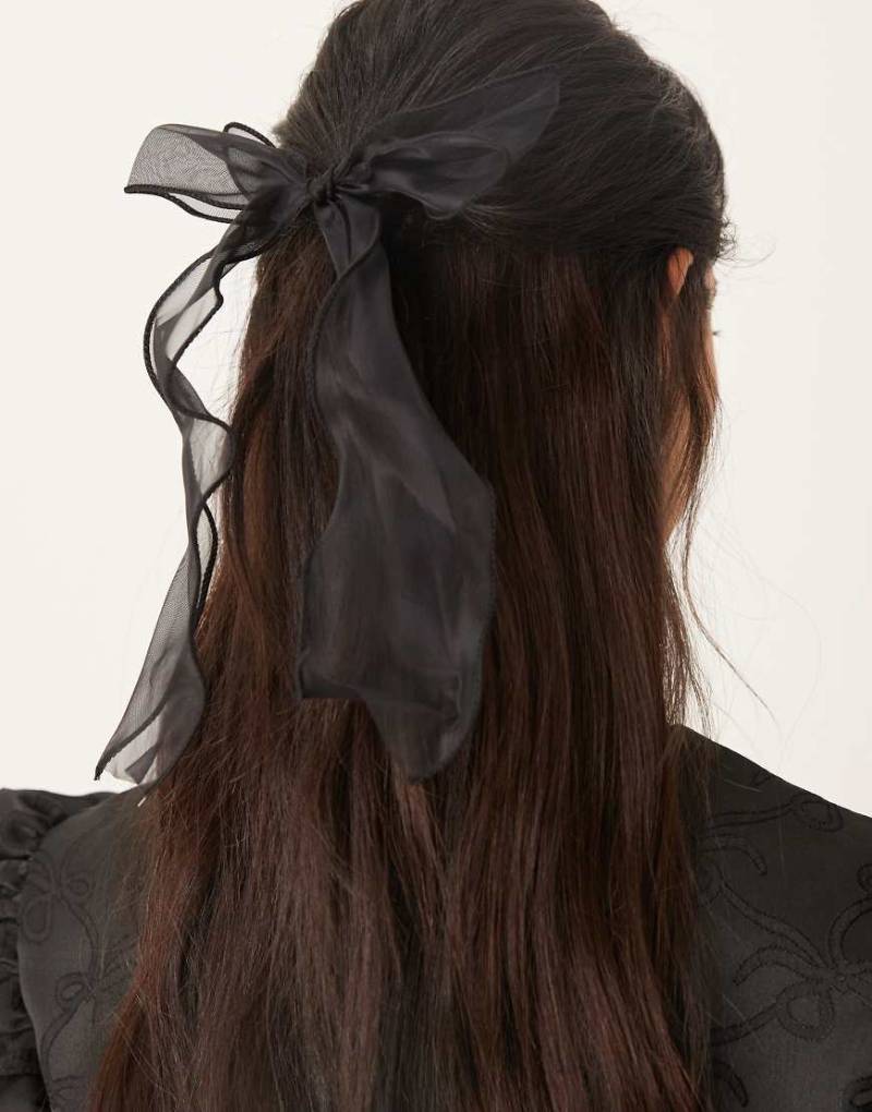 DesignB London - Haargummi mit Schleife in Schwarz von DesignB London