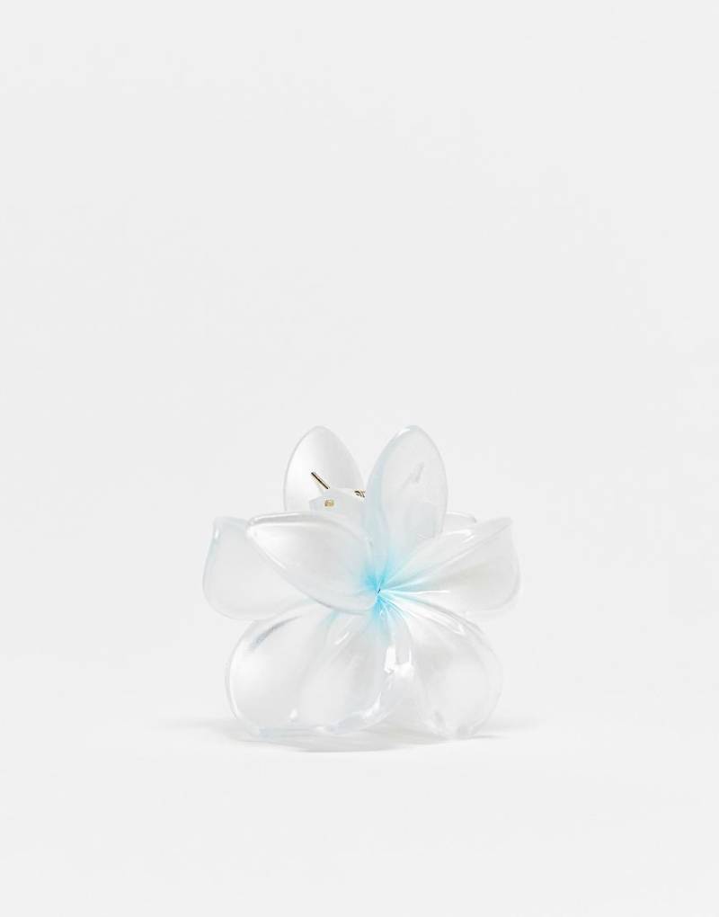 DesignB London - Haarklammer in Ombré-Blau mit hawaiianischem Blumendesign von DesignB London
