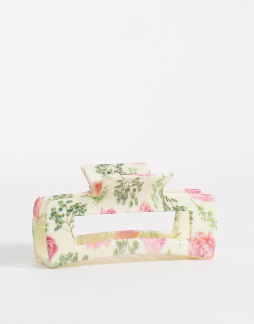 DesignB London - Haarklammer mit Blumenmuster in Rosa von DesignB London