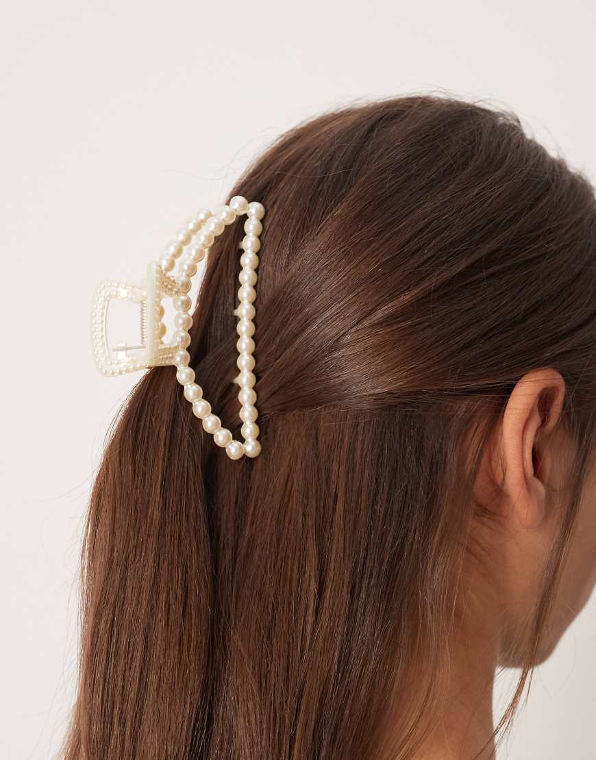 DesignB London - Haarklammer mit Perlenbesatz-Weiß von DesignB London