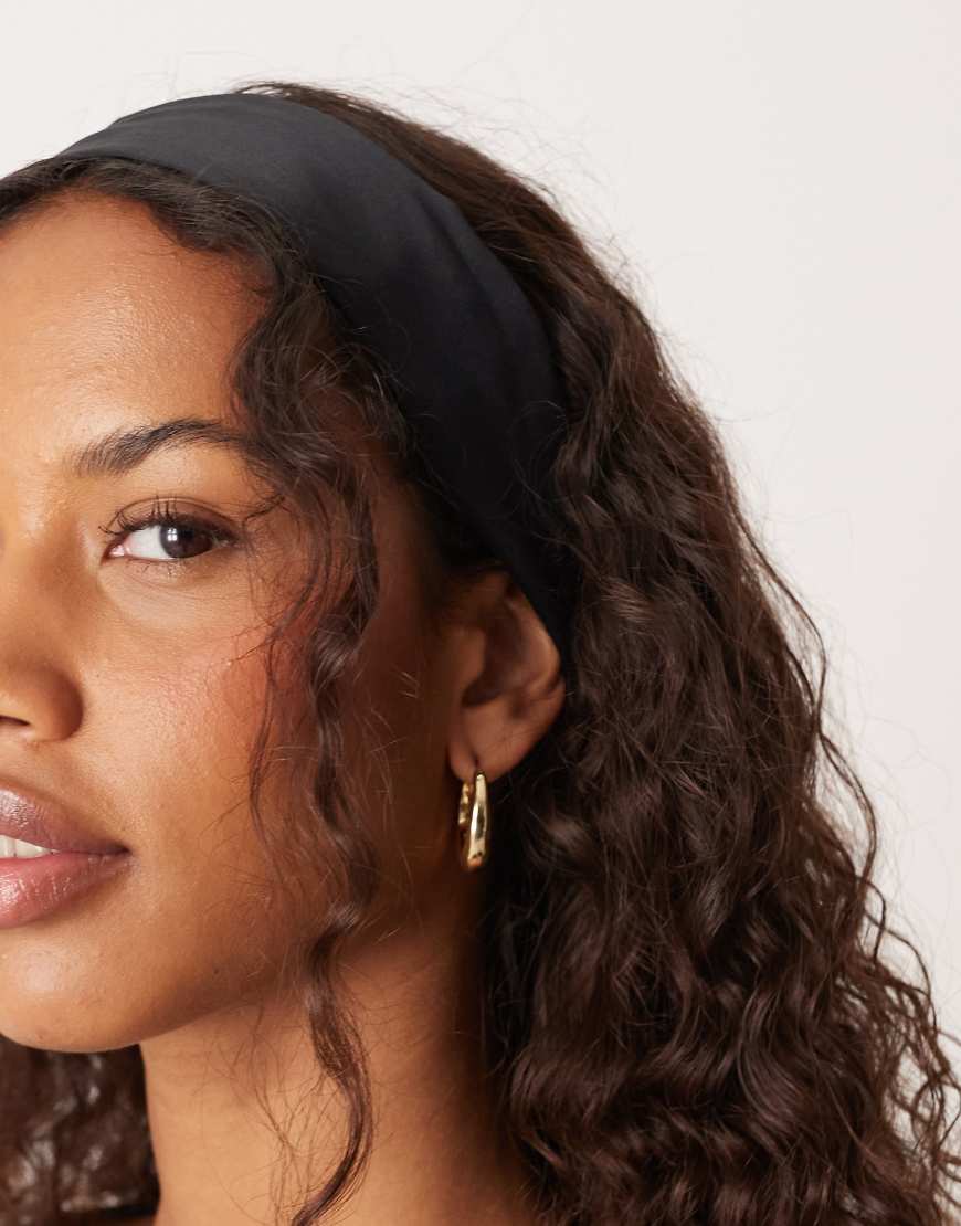 DesignB London - Haarreif aus Satin in Schwarz von DesignB London