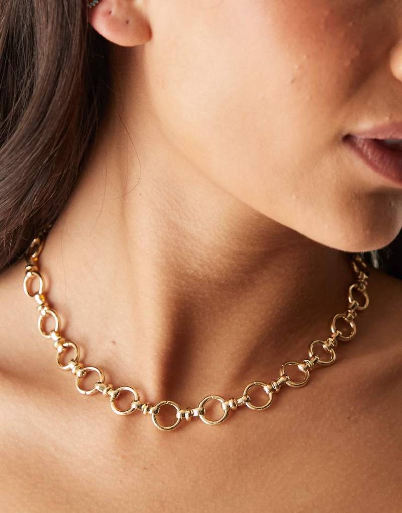 DesignB London - Halskette mit offenen Gliedern in Gold-Goldfarben von DesignB London