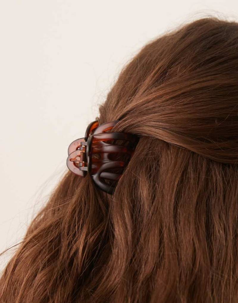 DesignB London - Kleine Haarklammer in Schildpatt-Optik-Braun von DesignB London