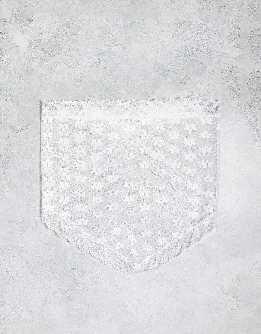 DesignB London - Kopftuch aus Spitze in Weiß mit Schnürung im Boho-Stil von DesignB London