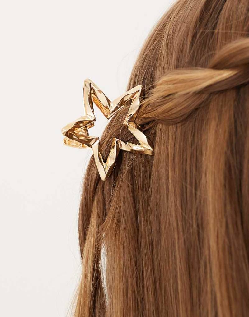 DesignB London - Silberfarbene Haarklammer im Schmelzmetall-Design in Gold-Optik-Goldfarben von DesignB London