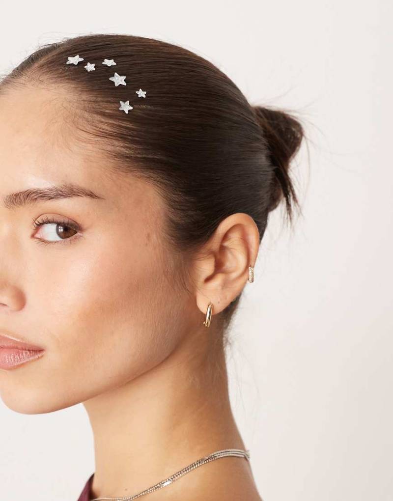 DesignB London - Sternförmige Haar-Sticker in Silberoptik von DesignB London