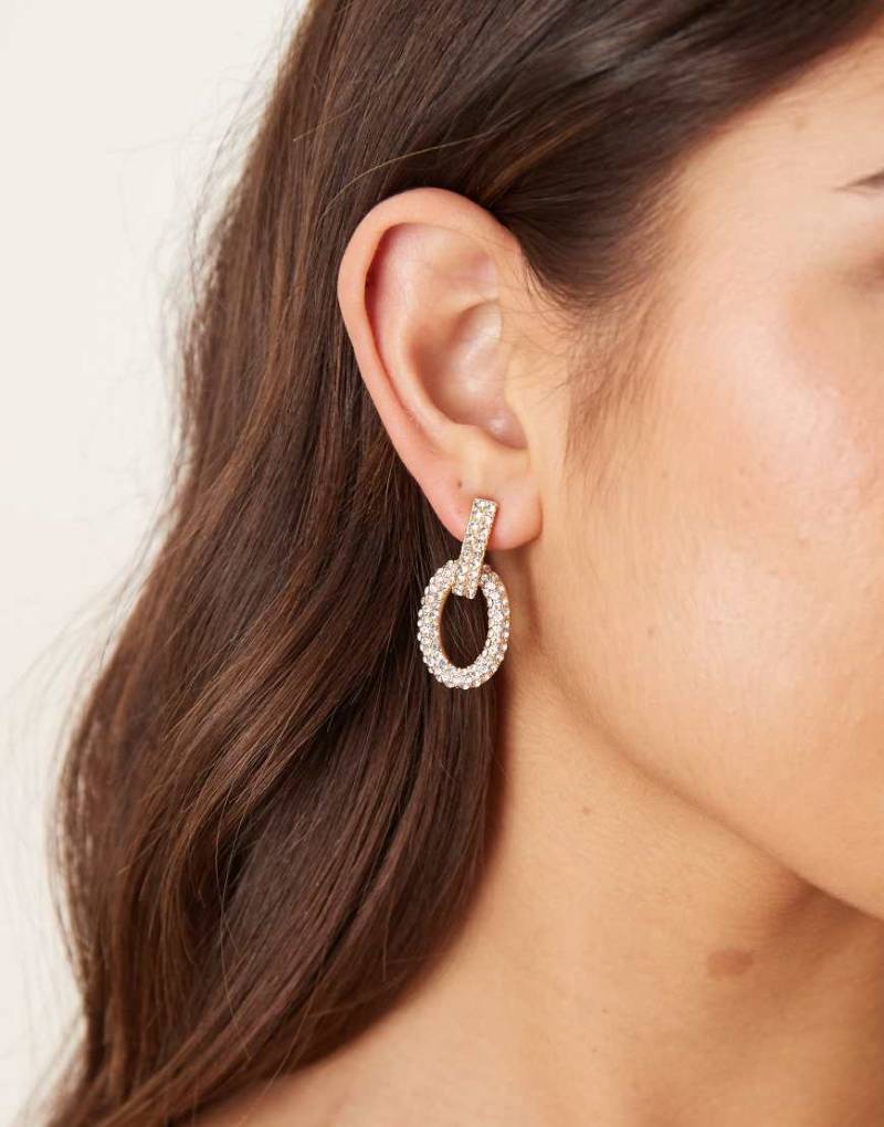 DesignB London - Verzierte Creolen in goldfarbener Doppel-Optik von DesignB London