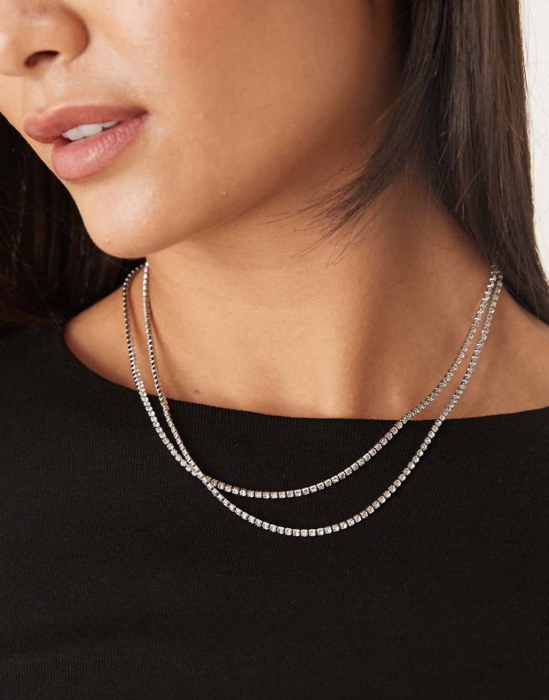 DesignB London - Verzierte Gliederhalskette in Silberoptik von DesignB London