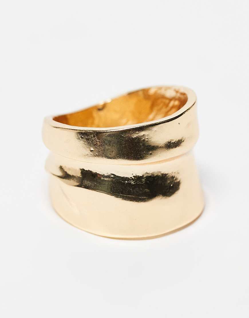 DesignB - Ring in Gold mit geschmolzenem Wickel-Design-Goldfarben von DesignB London