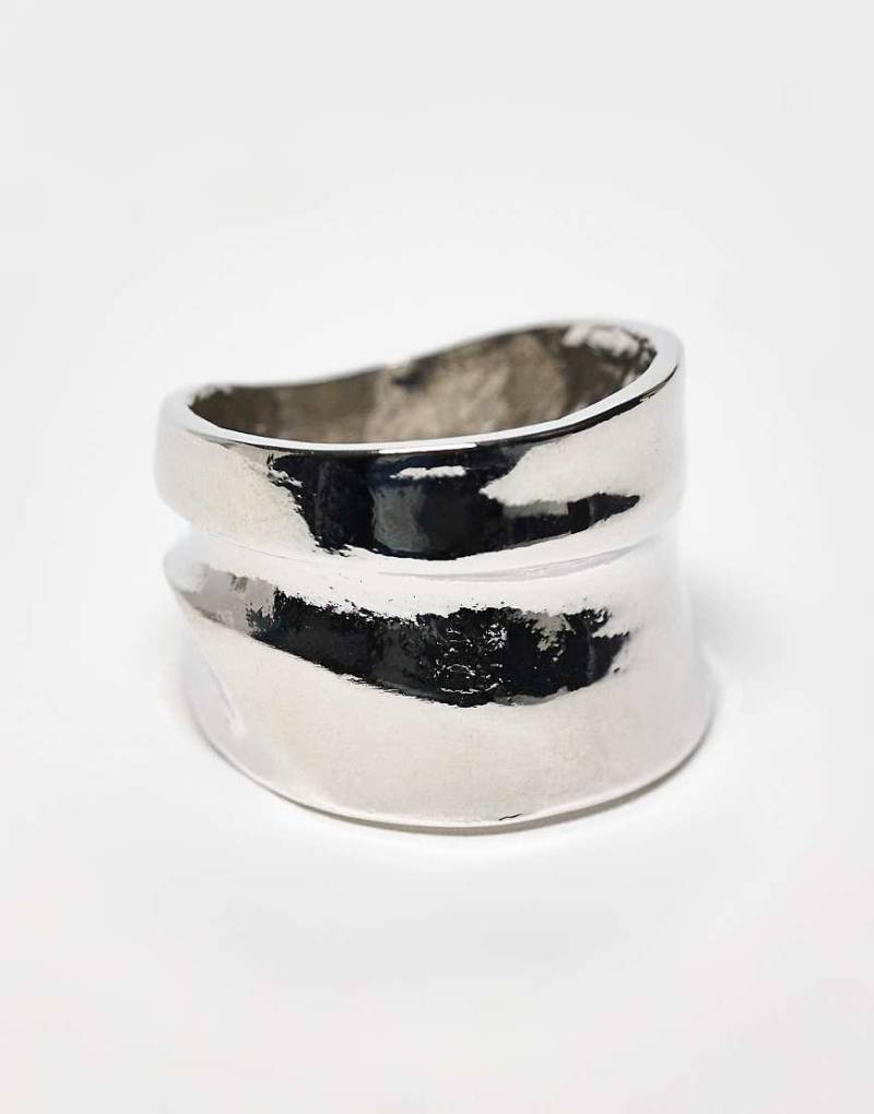 DesignB - Ring in Silber mit geschmolzenem Wickel-Design von DesignB London