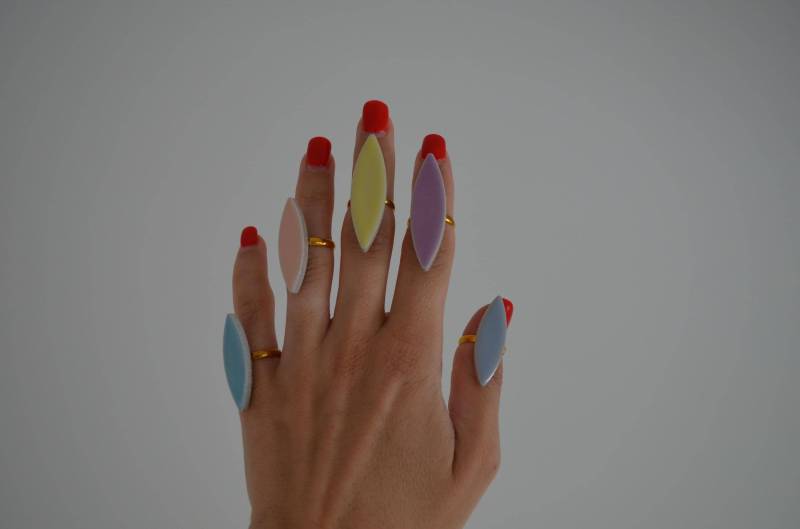 Adjustable Ceramic Brass Ring | Summer Look Ring Chunky Rings Pastel Oval Multicolor Ceramic Adjustable Ceramic Brass Ring | Summer Look Ring Chunky Rings Pastel Oval Multicolor Ceramic von DesignByMayaDE