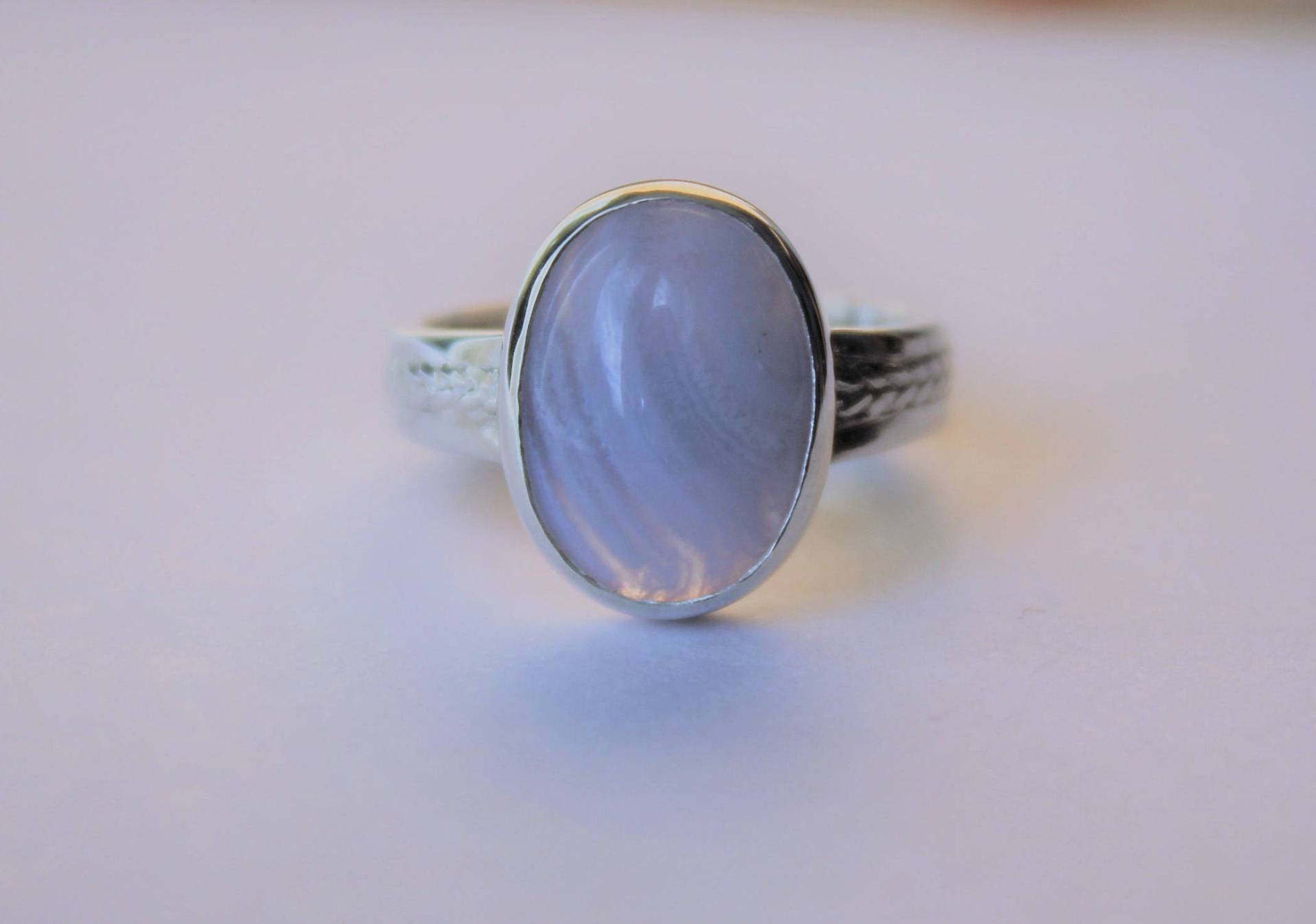 Blue Lace Agate With Plait Design Ring Blue Lace Agate With Plait Design Ring von DesignCraftJewellery