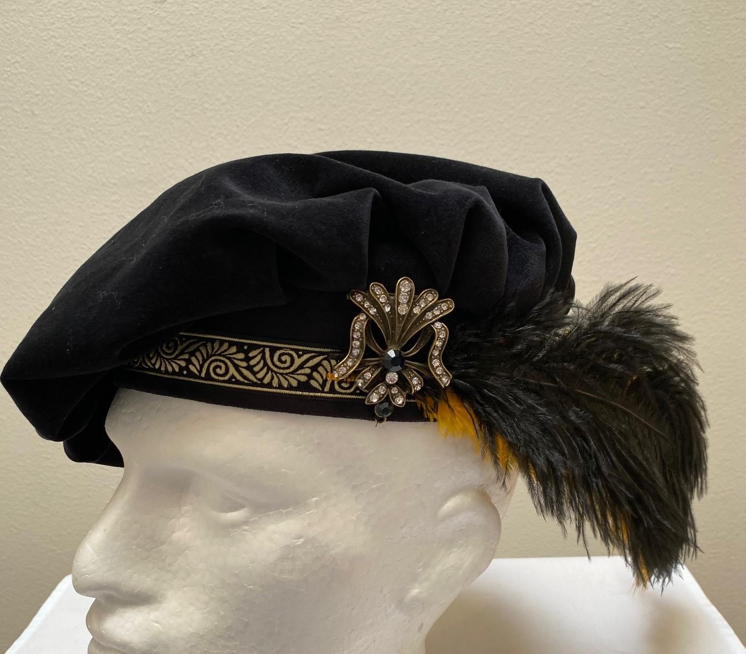 Neue Erwachsene Schwarze Samt Renaissance Mittelalter Tudor Elizabethan Floppy Muffin Dichter Hut Kappe Kostüm Cosplay Neue Erwachsene Schwarze Samt Renaissance Mittelalter Tudor Elizabethan Floppy Muffin Dichter Hut Kappe Kostüm Cosplay von DesignEvent