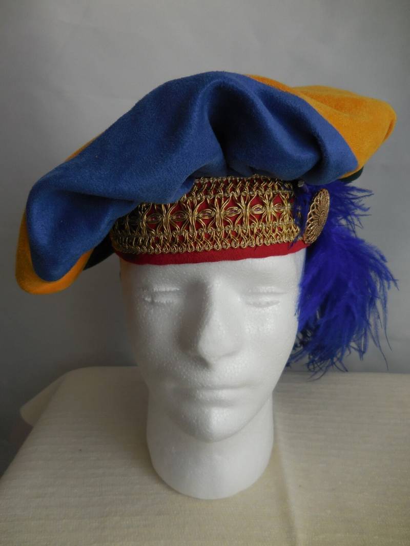 Neue Renaissance Mittelalter Karneval Jester Elizabethan Floppy Gefiederten Hut Des Wissens von DesignEvent