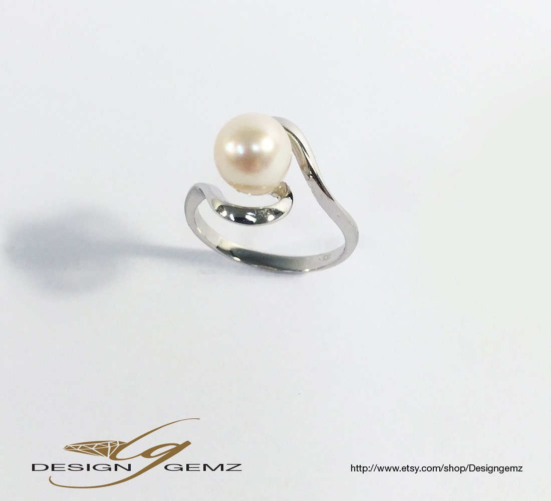 sterling Silber Ring Mit Perle sterling Silber Ring Mit Perle von DesignGemz