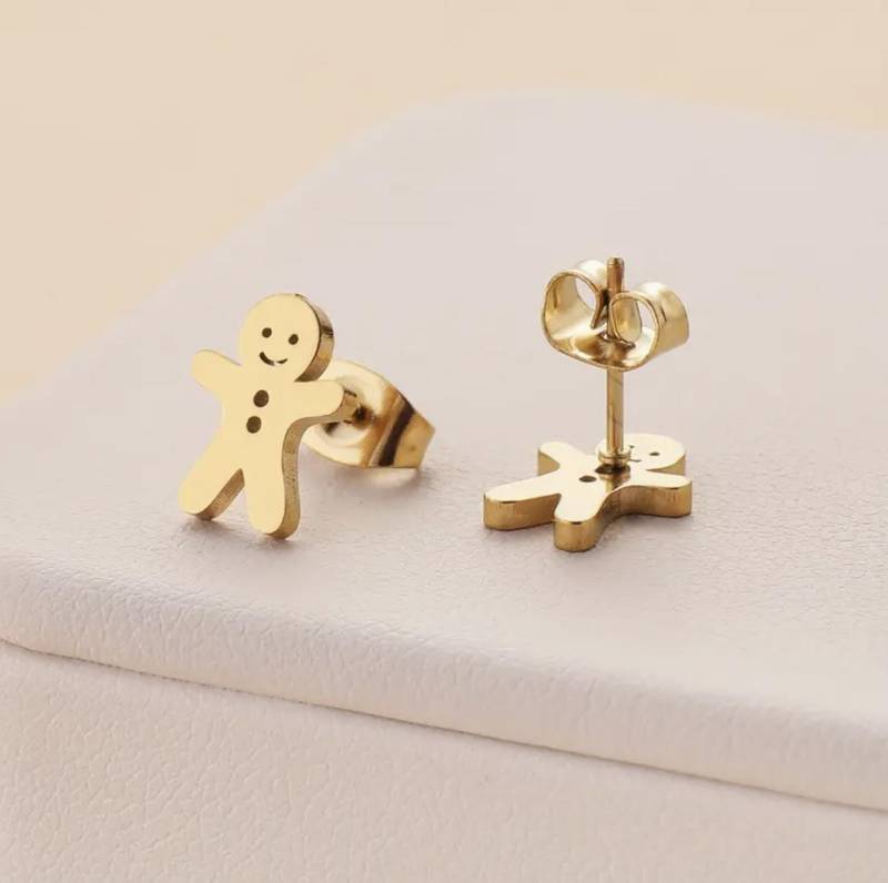 Goldene Lebkuchen Ohrringe - Verspielter Weihnachts Schmuck Für Frauen Goldene Lebkuchen Ohrringe - Verspielter Weihnachts Schmuck Für Frauen von DesignGlueckShop