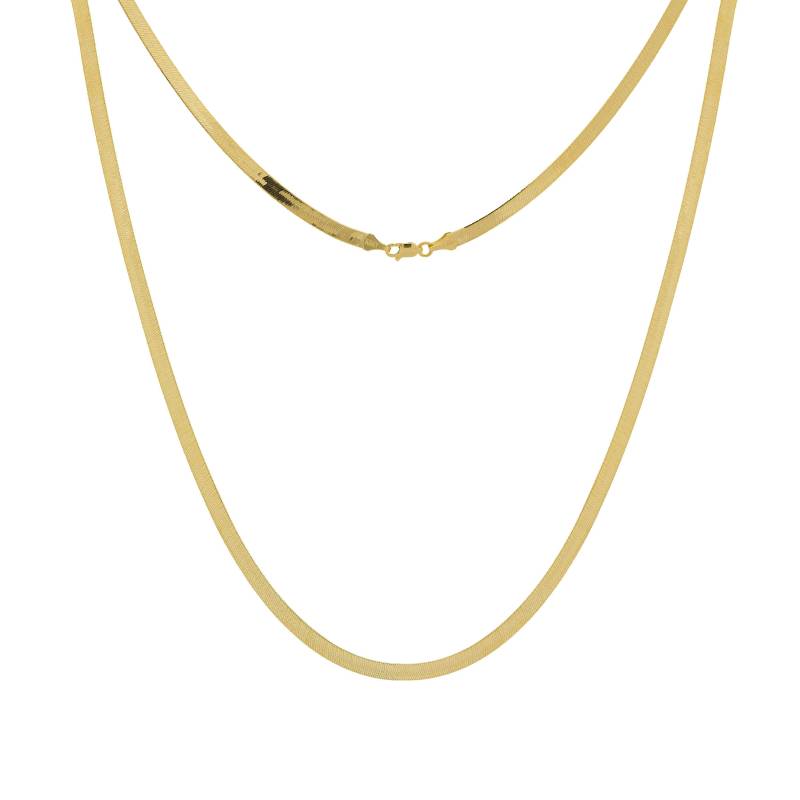 14K Gold Herringbone Kette Halskette, Schlange Layering Halskette von DesignGoldJewelry