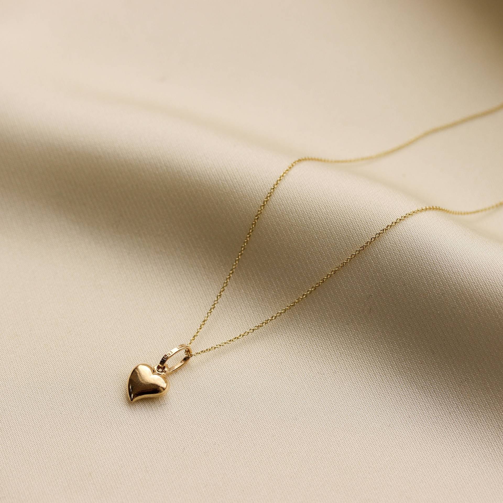 Zierliche Herz Halskette, Halskette Set, Gold, 14K Gold von DesignGoldJewelry