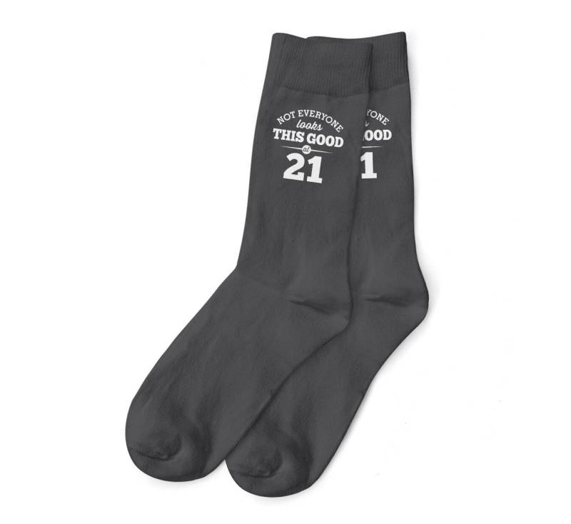 21. Geburtstagsgeschenk Schwarze Socken Für Männer Geschenk Andenken Party Requisite Ehemann Papa Freund 21 Jahre Alt Ihn Größe Uk 6 Bis 11 - von DesignInventPrints
