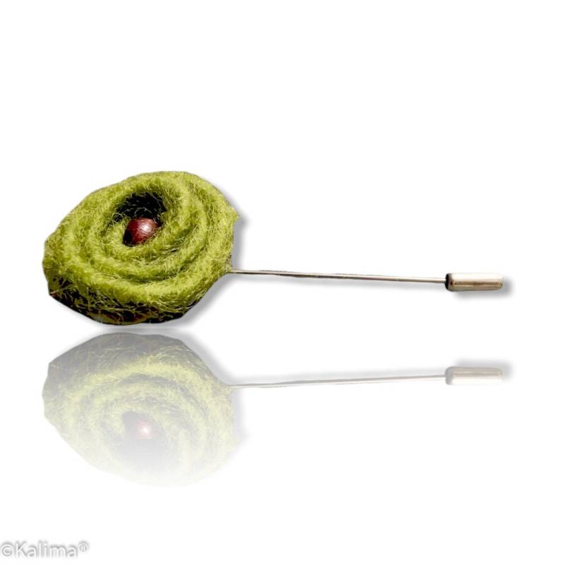 Tuchnadel, Hutnadel in Grün, Handgemacht Aus Filz Mit Einen Kleinen Holzkern, Vielen Farben von DesignKaliMa