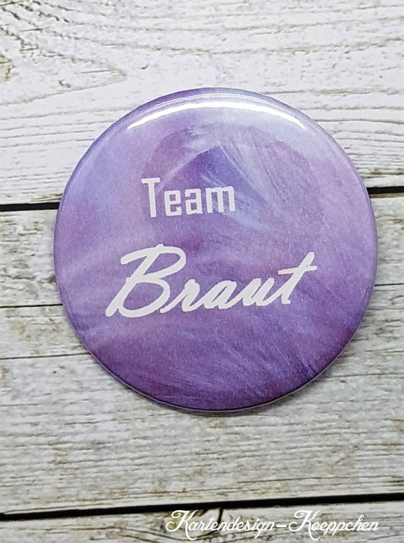 Button "Team Braut" Federn von DesignKoeppchen