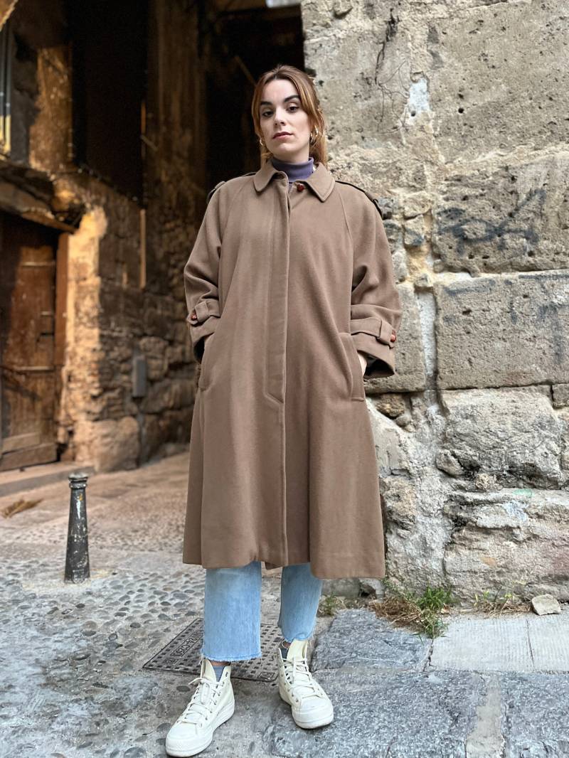 Vintage 80Er Jahre Damen Wollmantel - Maßgeschneiderter Mantel Damenmantel Hergestellt in Italien Kleidung Gebraucht von DesignSospeso