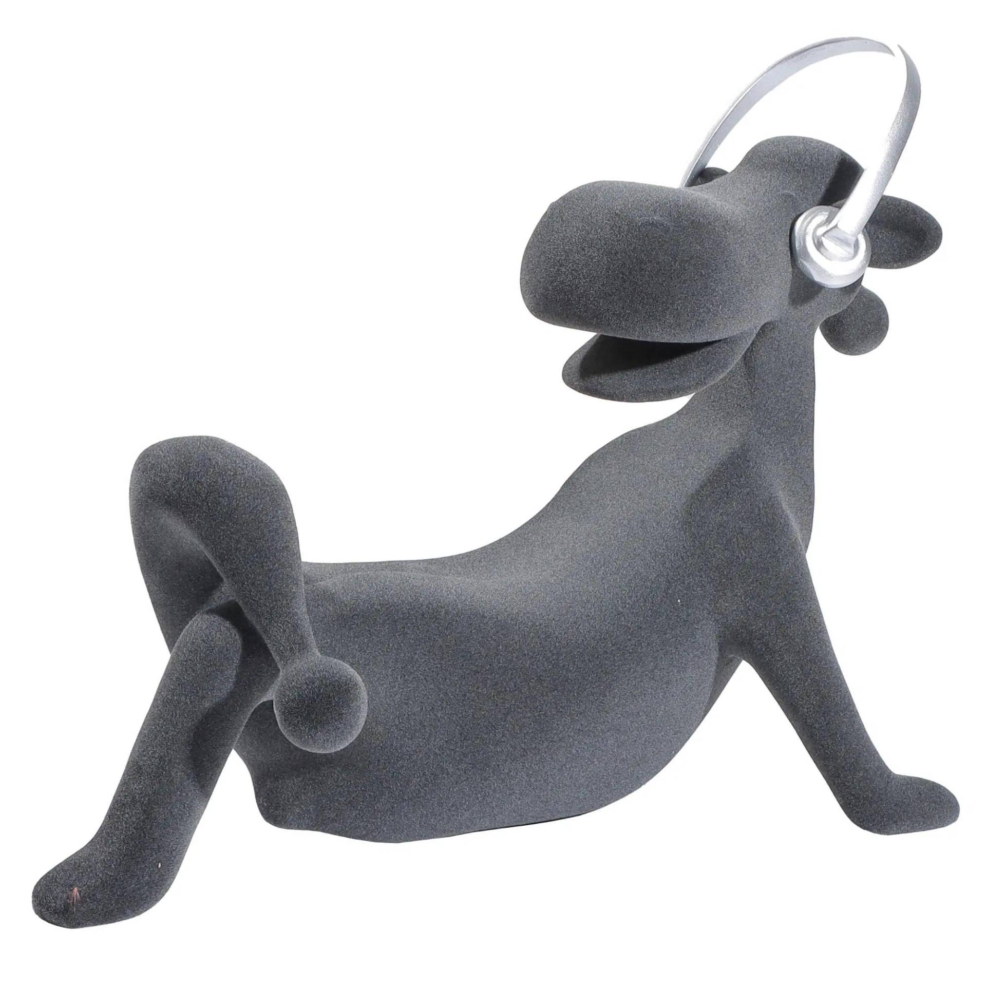 Samtfigur - Nilpferd Kopfhörer Coole Dekofigur Humorvolles Deko-Objekt Velvet Groove Samtfigur - Nilpferd Kopfhörer Coole Dekofigur Humorvolles Deko-Objekt Velvet Groove von DesignWeltDeko