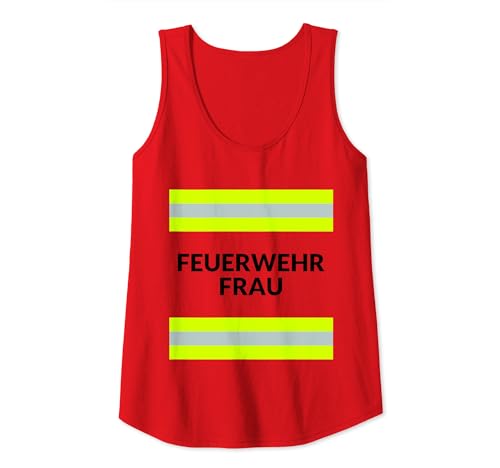 Damen Feuerwehr Feuerwehrfrau Kostüm Karneval Fasching Beruf Tank Top von Designator