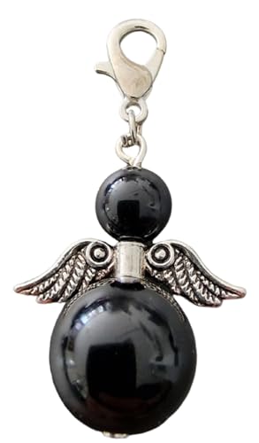 Schutzengel Schwarzer Achat (Halbedelstein, Taschenanhänger, Schlüsselanhänger, Glücksengel, Fensteranhänger, Fensterkristall, Weihnachtsanhänger, Schutz Engel, Fengshui,, Stein Schutzengel Schwarzer Achat (Halbedelstein, Taschenanhänger, Schlüsselanhänger, Glücksengel, Fensteranhänger, Fensterkristall, Weihnachtsanhänger, Schutz Engel, Fengshui,, Stein von DesignbyDanyel