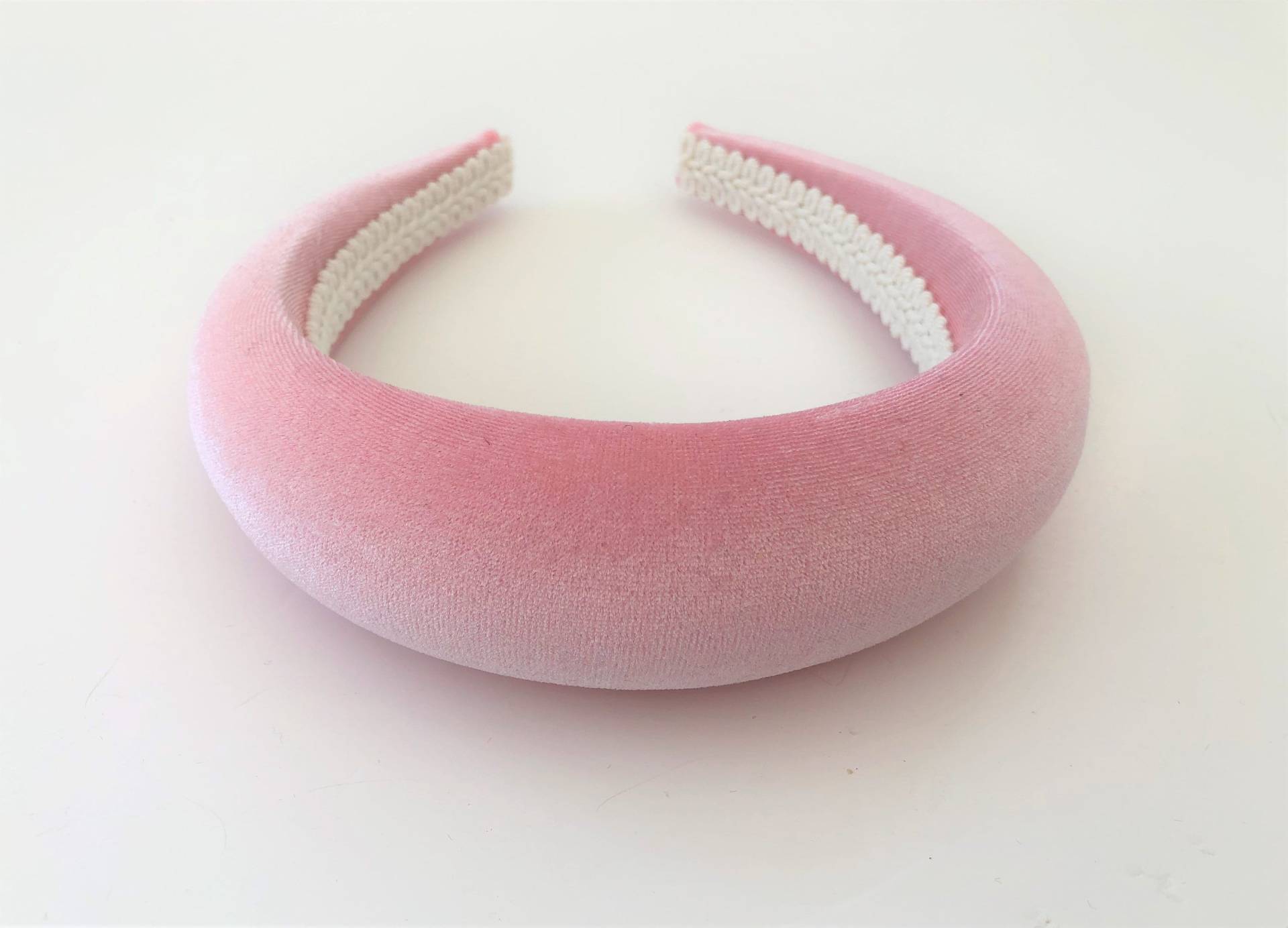 Baby Rosa Samt Gepolstertes Stirnband - 4 cm Breit von DesignbyHummingbird