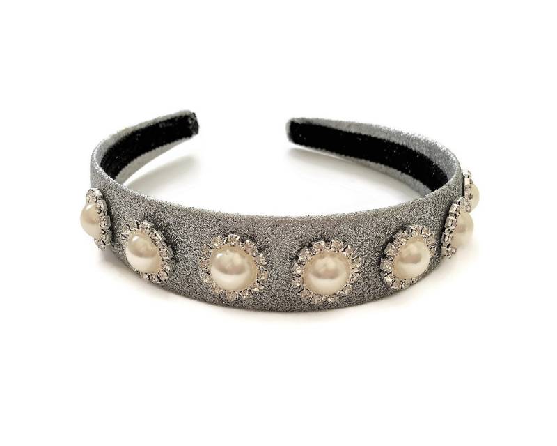 Glitzernde Silber Stirnband, Diamante Perle Verschönerung, Haarreif von DesignbyHummingbird