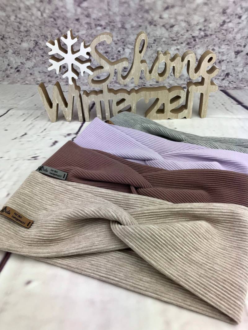 Herbst Winter Bio Stirnband, Haarband, Turbanhaarband Für Damen , Mädchen Und Baby Rippjersey in 16 Verschiedene Farben von DesignbyLaViola