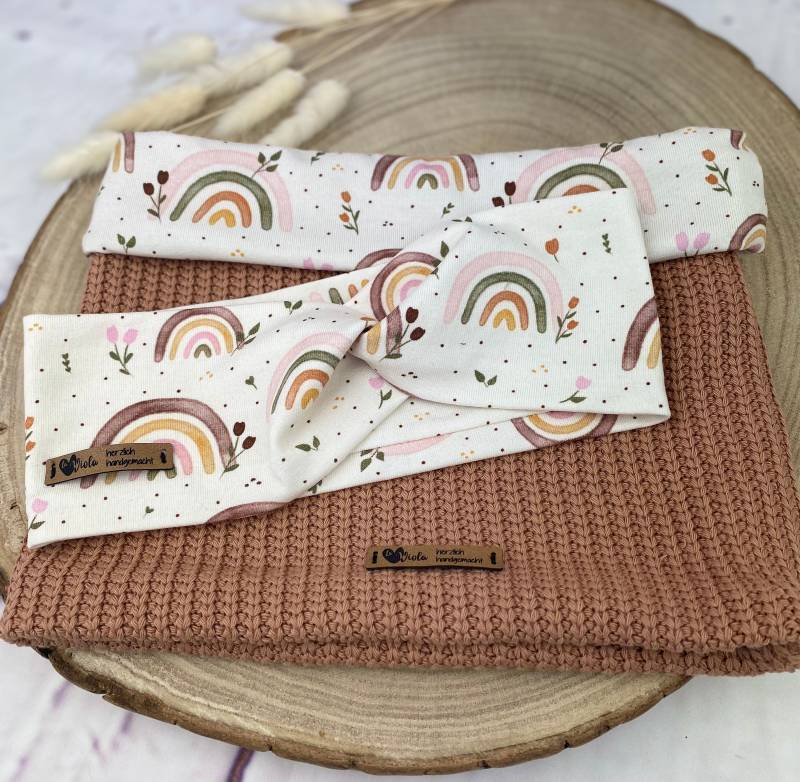 Loop Schal Regenbogenliebe Mit Bio Baumwolljersey Und Waffelstrick Grobstrick Oder Weichem Fleecestoff von DesignbyLaViola