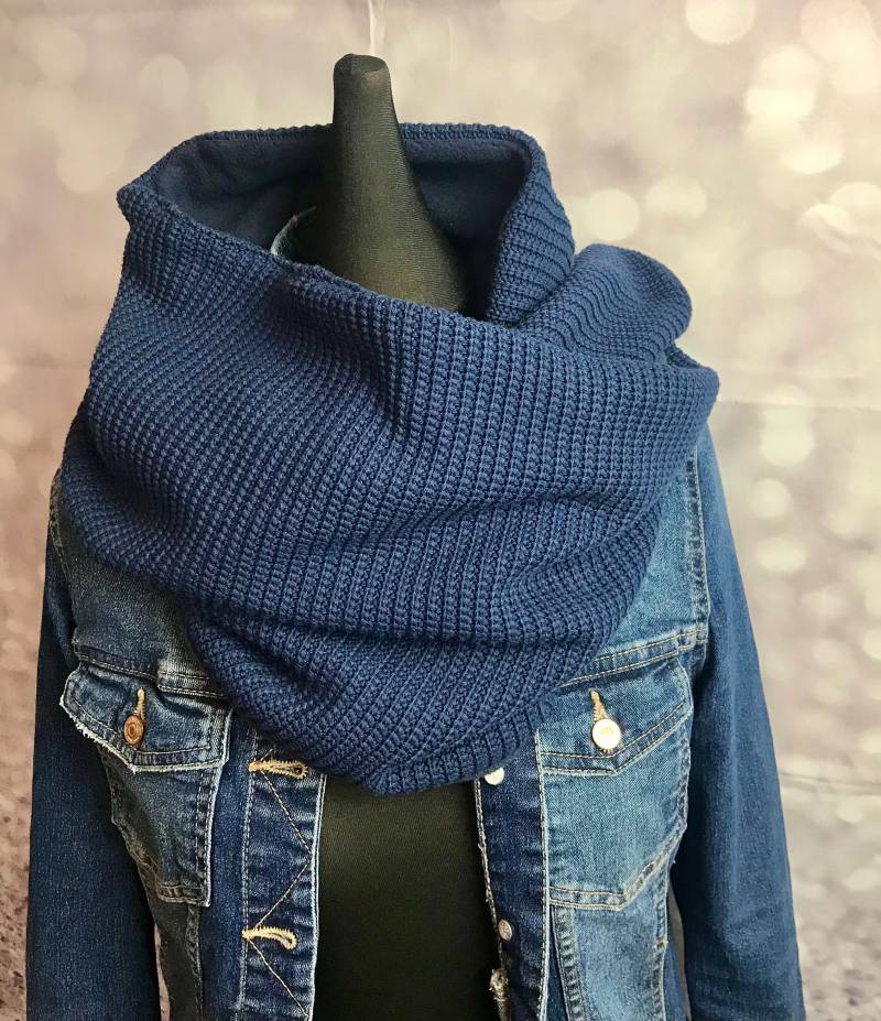 Loopschal Strickschal Grau Marineblau, Grau Oder Schwarz Damen/ Herren von DesignbyLaViola