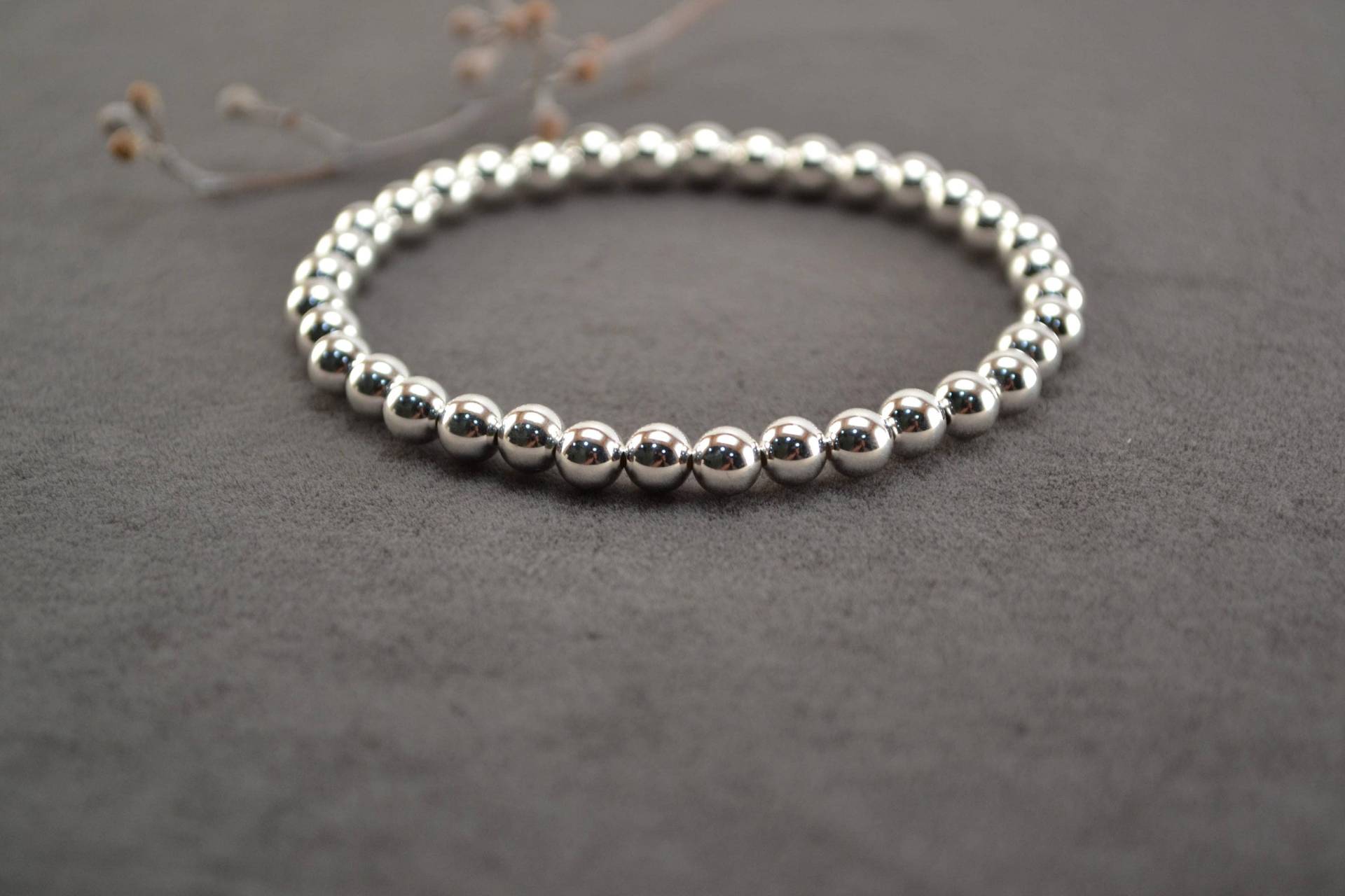 5 Mm Sterling Silber Perlenarmband Stapelbarer Stretch-Schmuck 5 Mm Sterling Silber Perlenarmband Stapelbarer Stretch-Schmuck von DesignbyNeringa