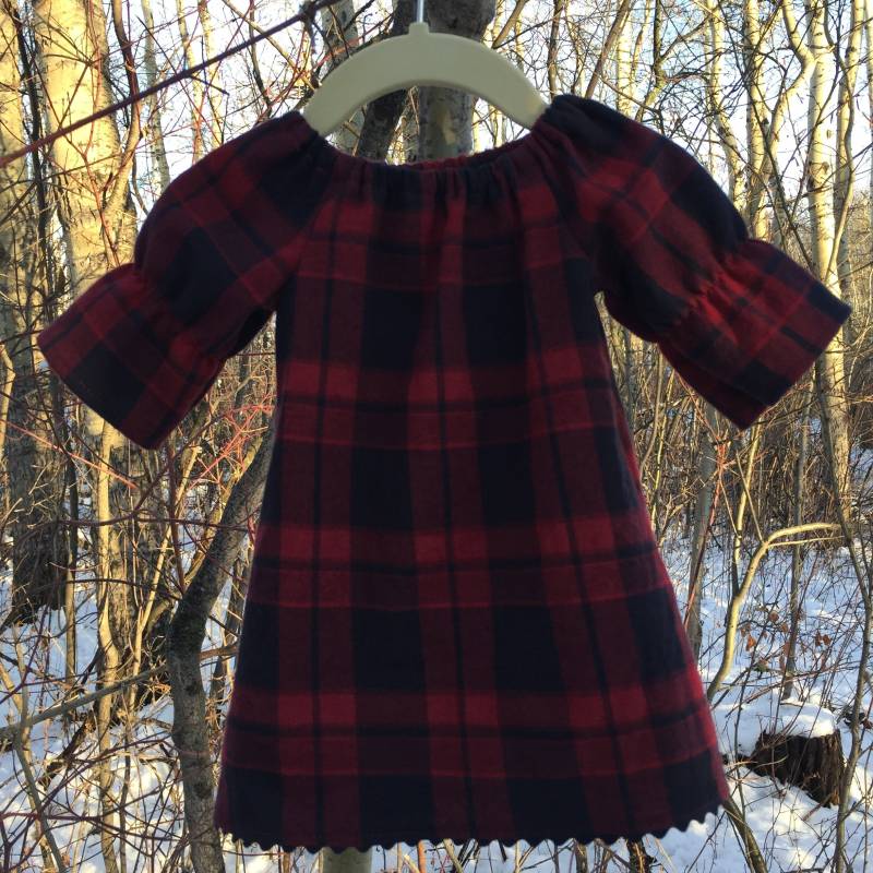 Kariertes Kleinkindkleid, Weihnachtskleid, Kariertes Baby/Kleinkind Bauernkleid von DesignbySandee