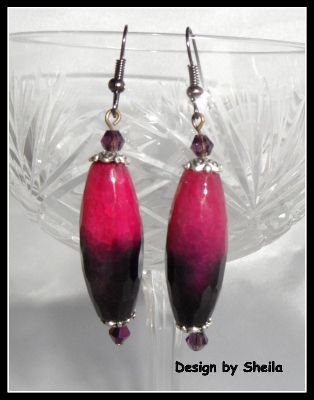 Edelstein Ohrringe - Bead Fuchia Edelstein Ohrringe - Bead Fuchia von DesignbySheila