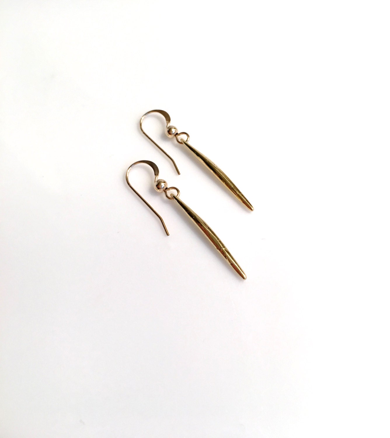 Gold Vermeil Spike Ohrringe, Nadel 18K Über 925 Sterling Silber, Silber Rosegold von Designbydd