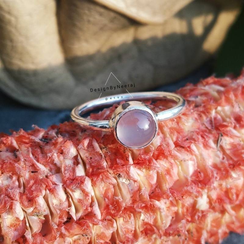 Natürlicher Aqua Chalcedon Ring, 925 Sterling Silber, Natürlicher Blau Geschenk Für Sie, Geschenke Frauen von Designbyneeraj
