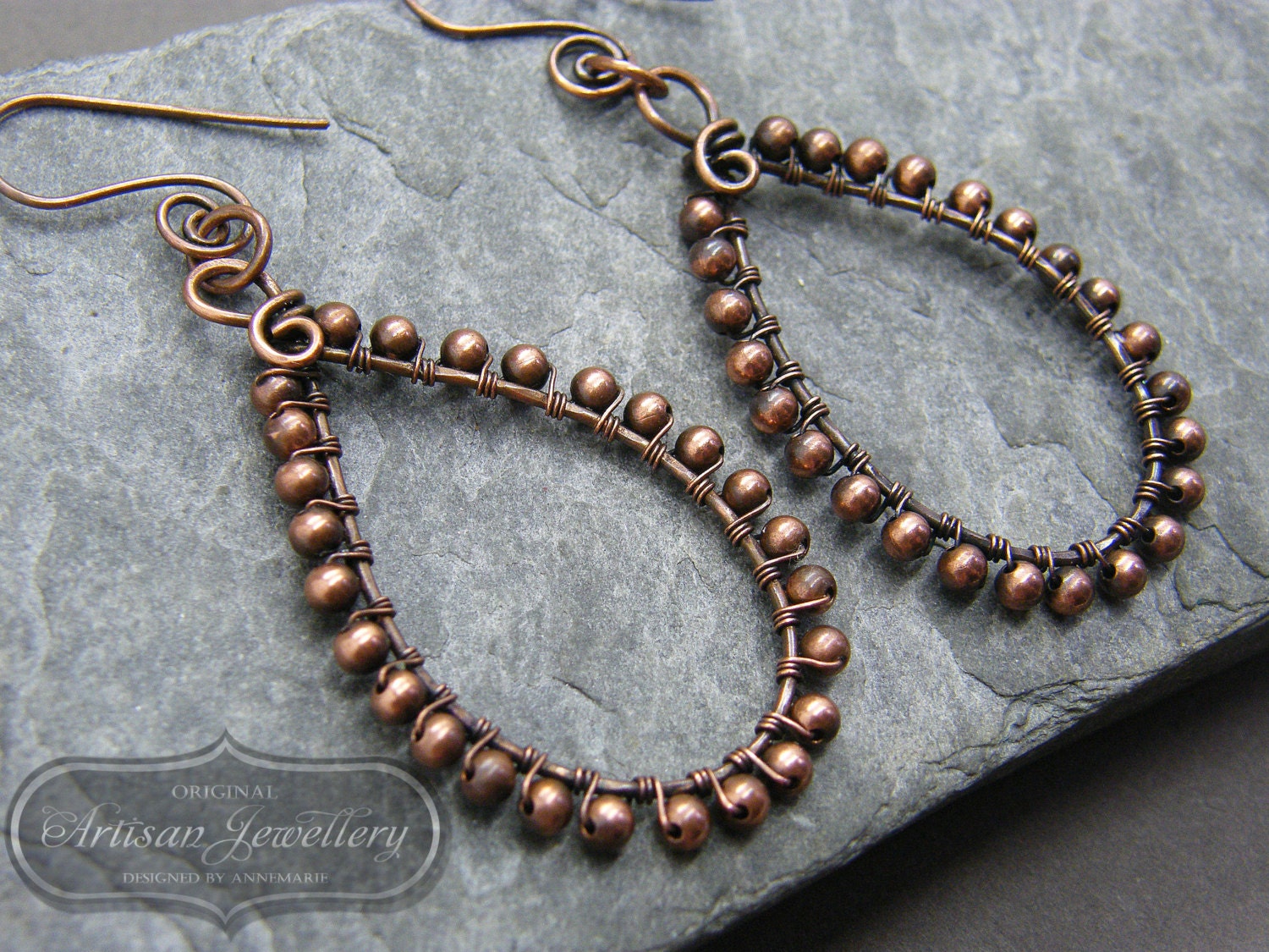 Antike Kupfer Creolen Handgefertigte Boho Schmuckstücke Antike Kupfer Creolen Handgefertigte Boho Schmuckstücke von DesignedByAnnemarie