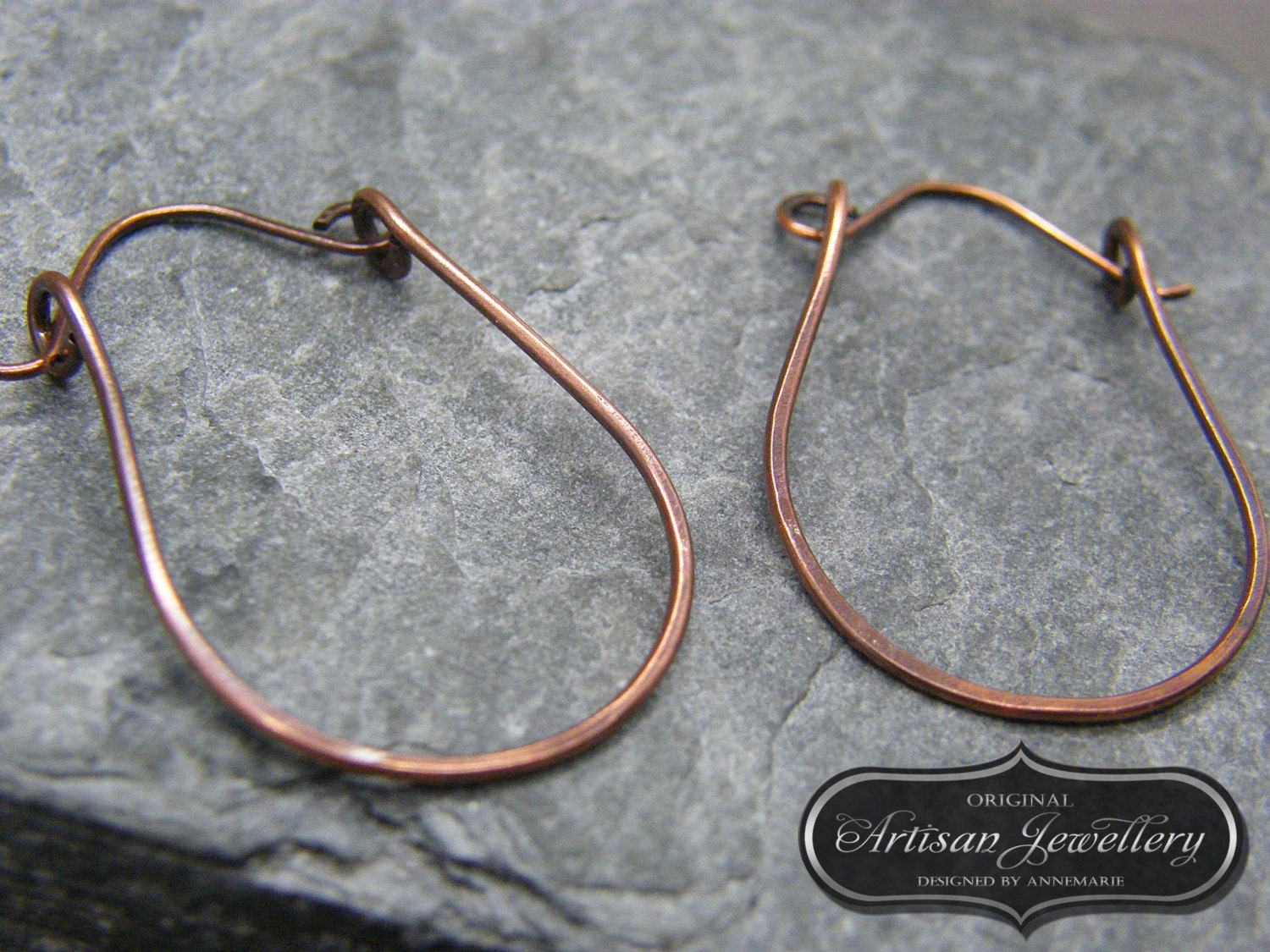 Antike Kupfer Hoop Ohrringe Handgeschmiedete Boho Anhänger Antike Kupfer Hoop Ohrringe Handgeschmiedete Boho Anhänger von DesignedByAnnemarie