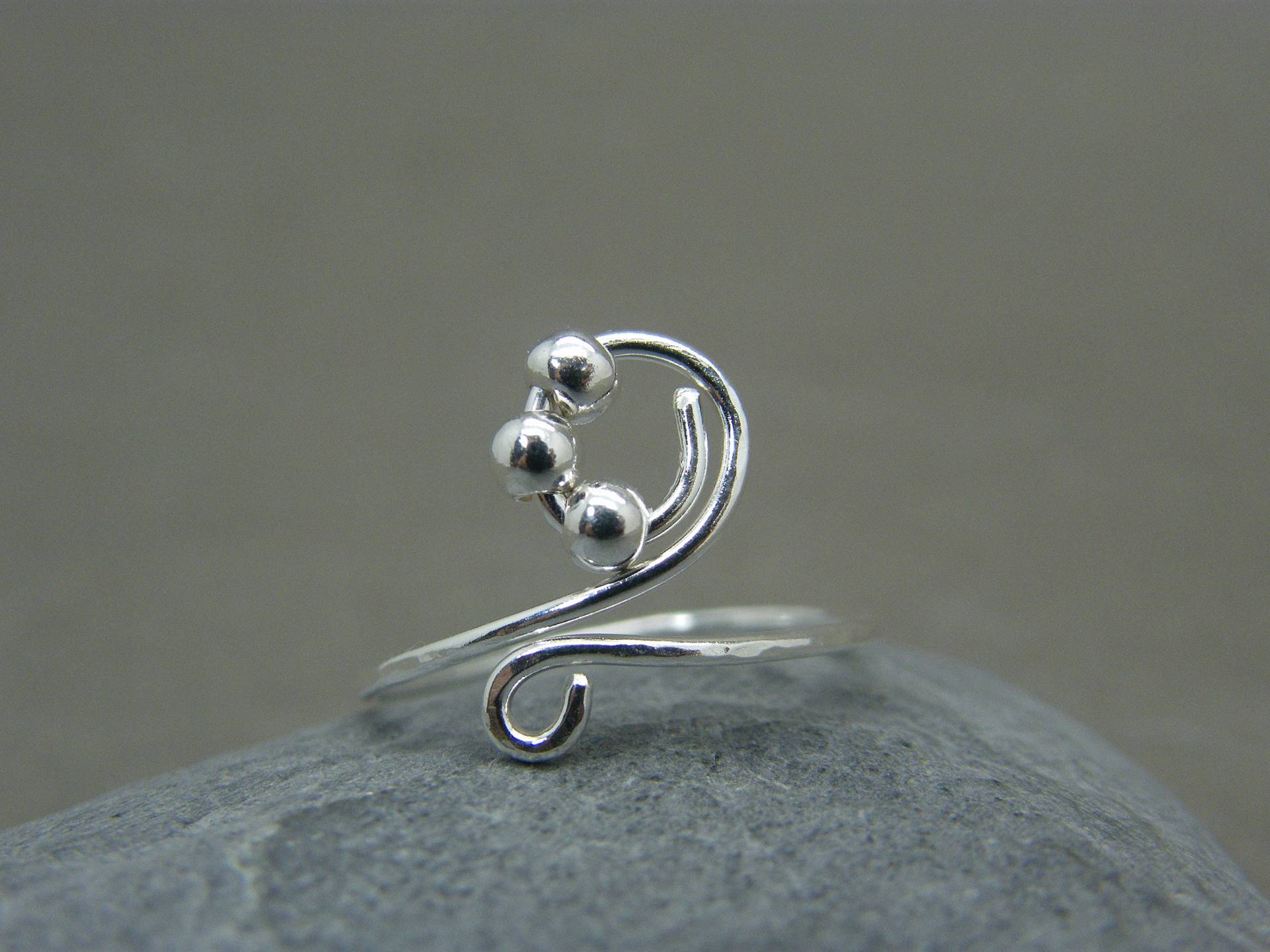 Gehämmerter Sterling Silber Fidget Ring Einstellbarer Ball Akzent Gehämmerter Sterling Silber Fidget Ring Einstellbarer Ball Akzent von DesignedByAnnemarie