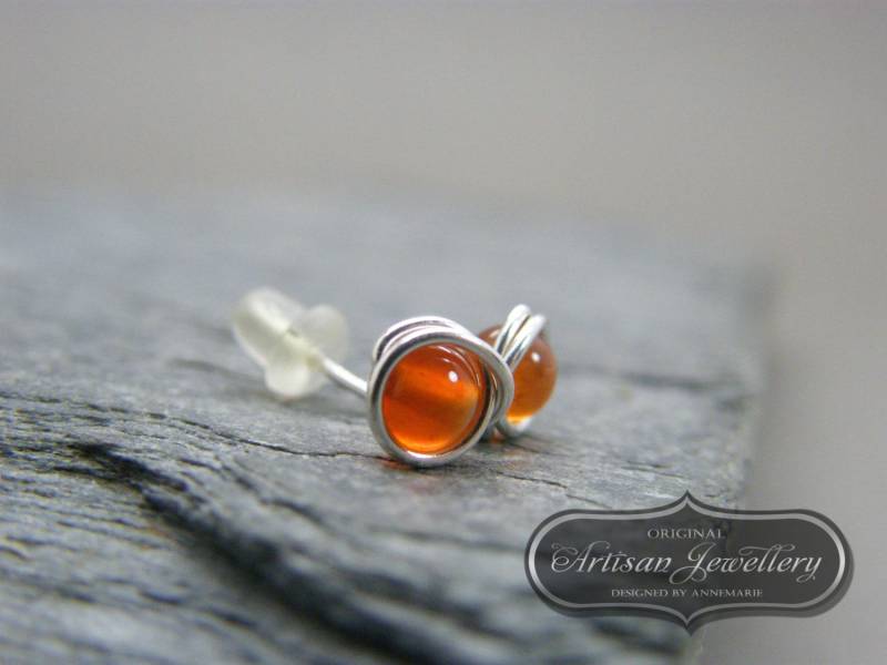 Karneol Ohrstecker Sterling Silber Ohrstecker Karneol Ohrstecker Sterling Silber Ohrstecker von DesignedByAnnemarie